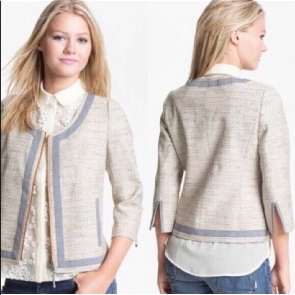 Hinge Multicolor Tweed Blazer/Jacket Size S